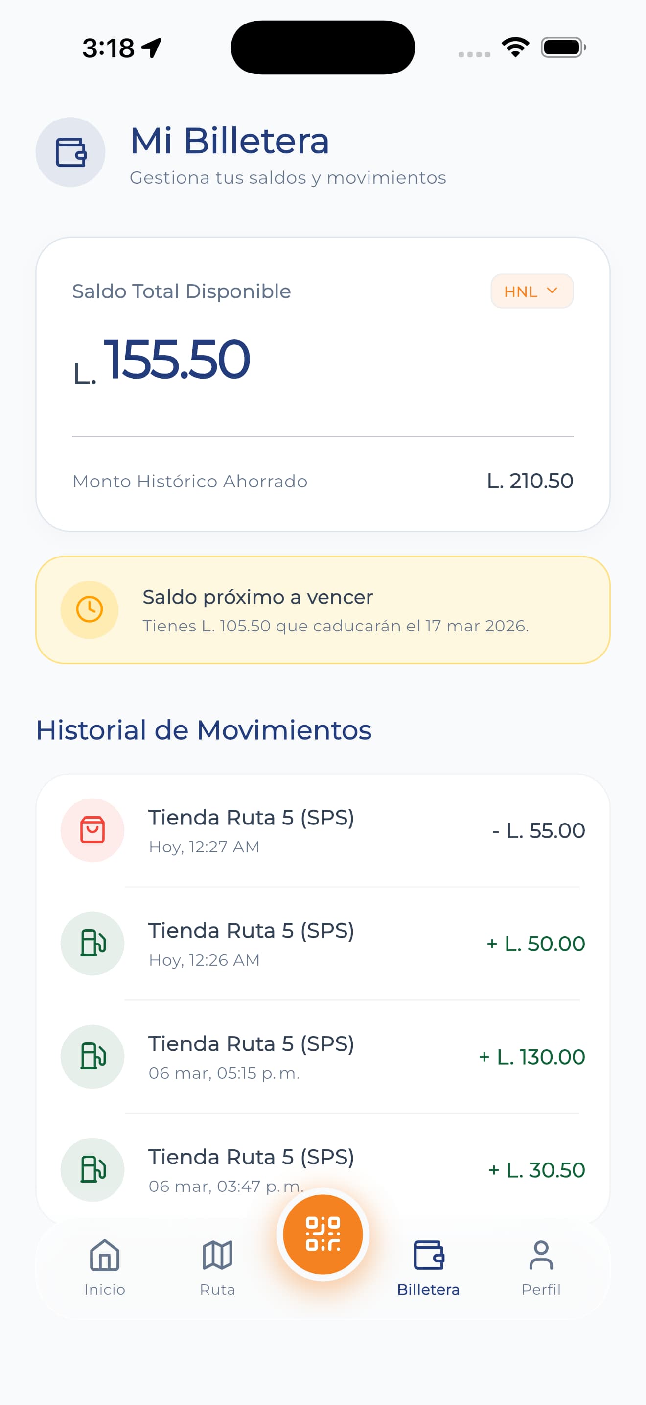Pantalla Mi Billetera