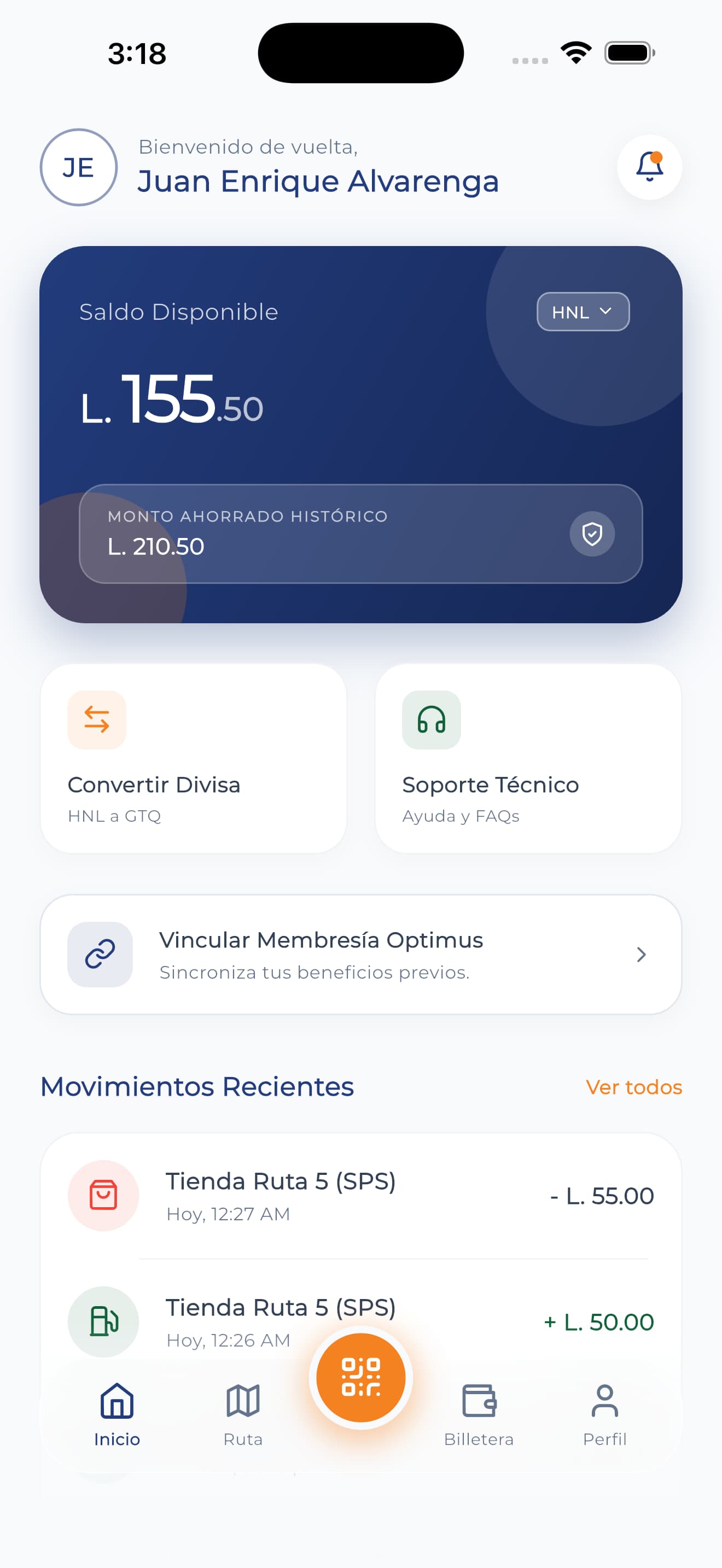 Pantalla de Inicio